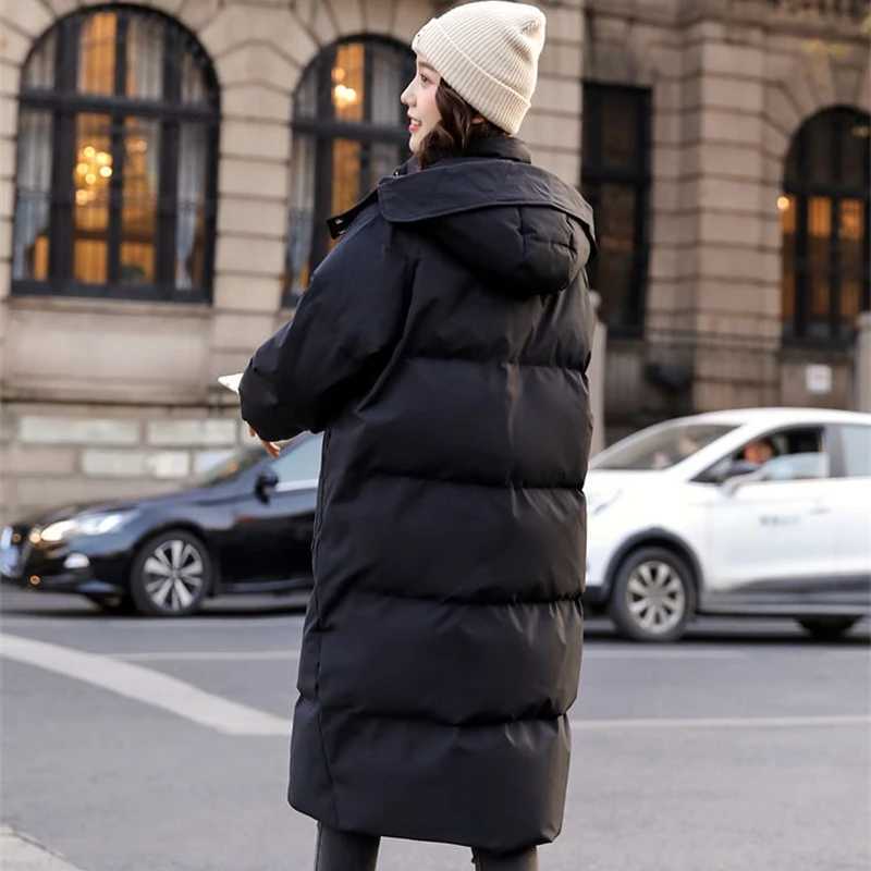 2024 Winter Women Jacket Coats Long Parkas Female Down Cotton Hooded Overcoat Thick Warm Jackets Windproof Casual Student CoatX241019
