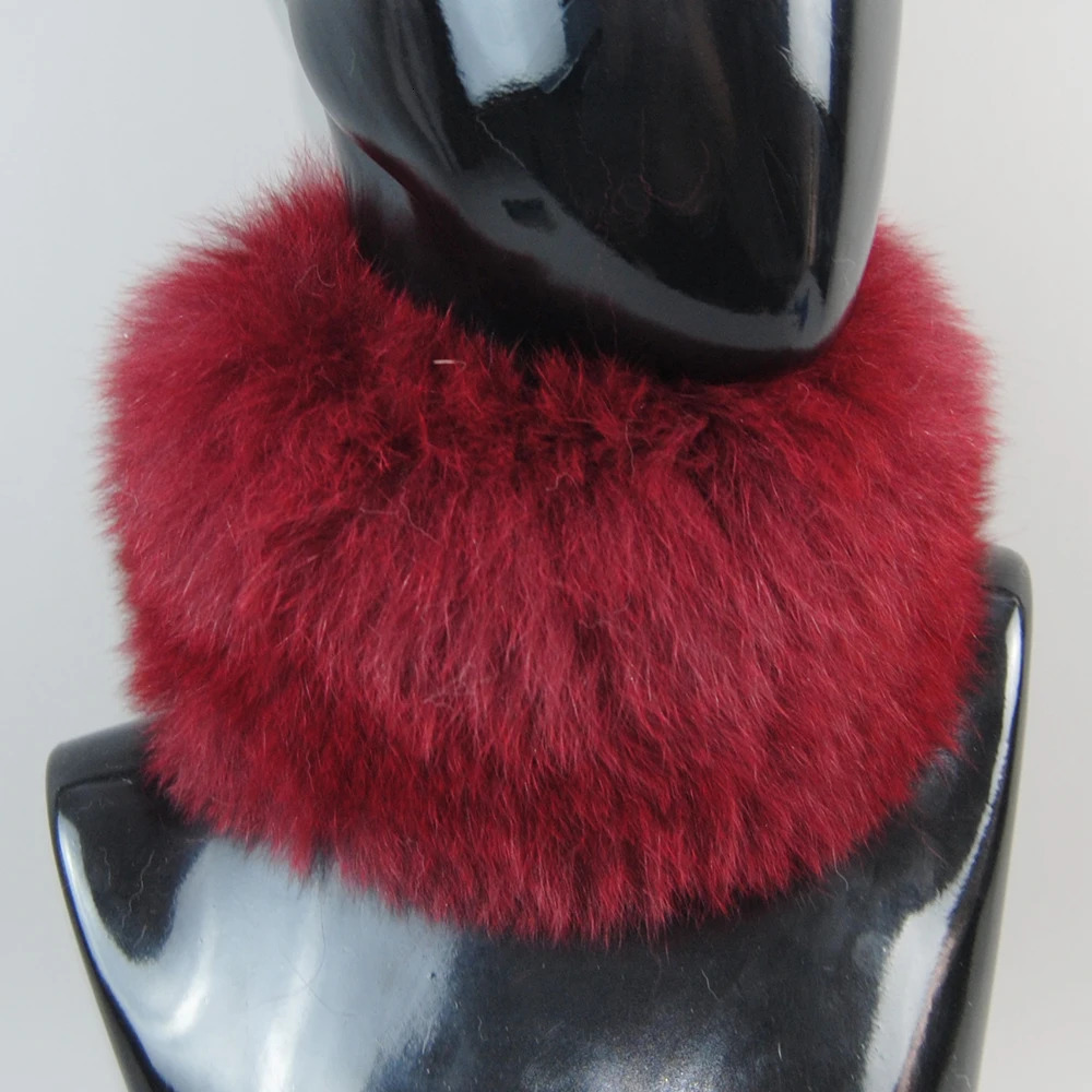 Fashion Lady Real Fox Fur Scarf for Girls Warm Soft Knitted Good Elasticity Real Fox Fur Headband Fox Fur Ring Scarf 241007