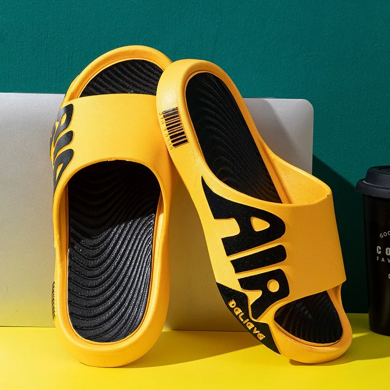 25S new model Men New Slides Summer Sandals Male Outdoor Soft Sole Beach Home Non slip Bathroom Shoes Flip Flops Casual Sports Slippers