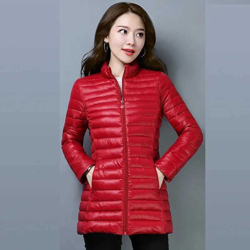 6XL Mother Coat Mid-Long Down Cotton Jacket womens Short Slim Fit Mid-Elderly coat spring Autumn Winter Padded jacket Out WearX241019