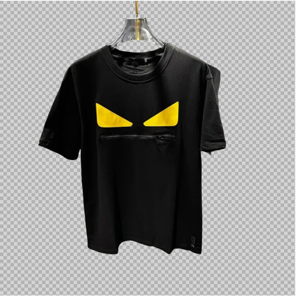 2024 Mens Designer T-shirt Unique Monster Eye Embroidery Casual Loose Tee in Black Top-Quality Cotton Blend (M-XXXL)