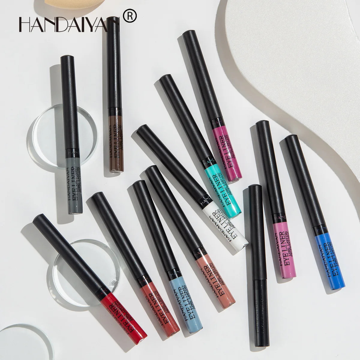 HANDAIYAN 12 color matte eyeliner set waterproof UV light neon eyeliner pen eyeliner makeup cosmetics eyeliner set 241018