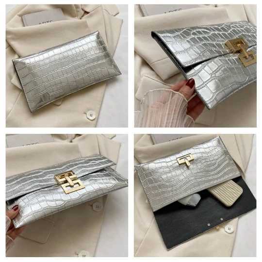 White evening party shoulder bag clutch wedding handbag womens coin PU envelope wallet Z241018 - view 7