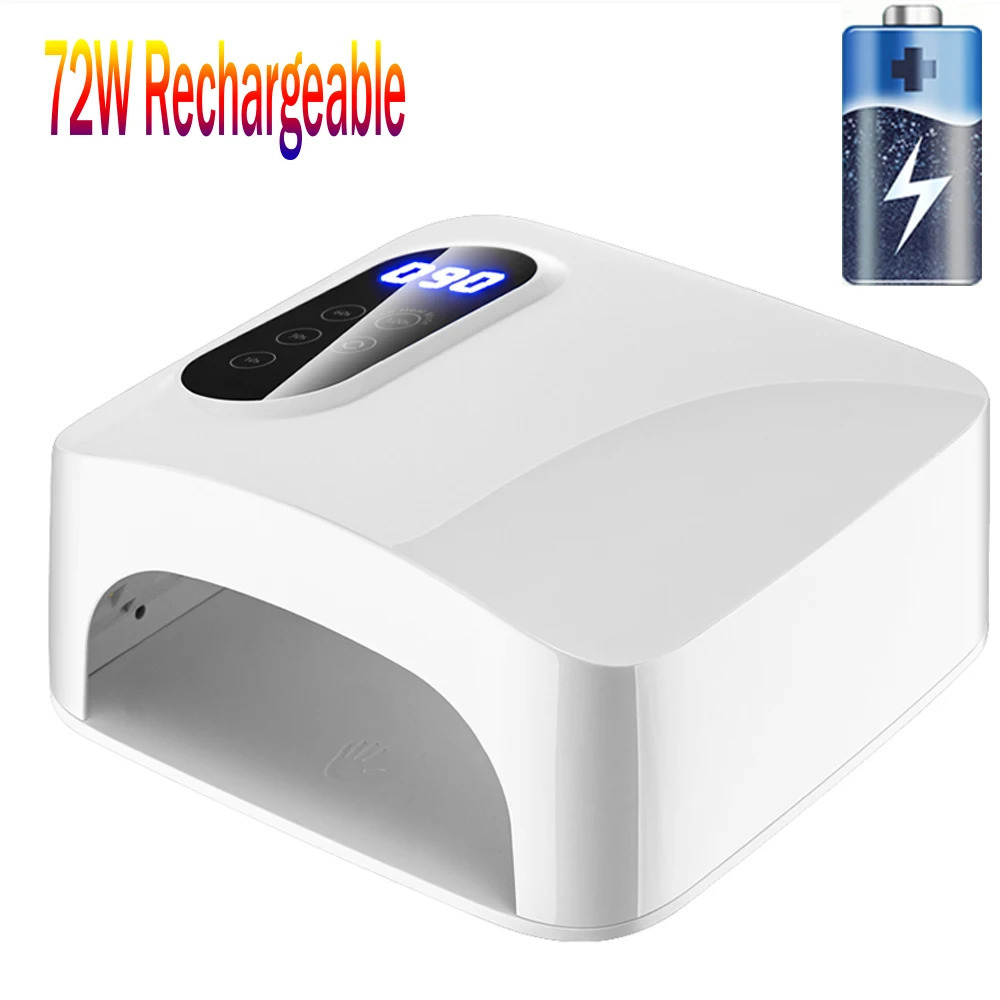 72W UV LED lamp rechargeable nail dryer Fast drying LED nail dryer Wireless curing full gel nail polish polishing machine 241018