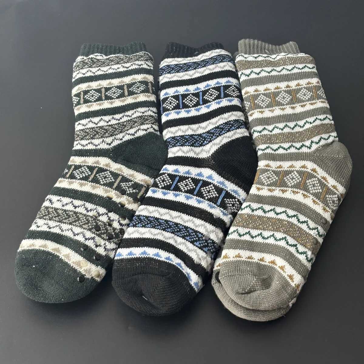 Fuzzy Sock Winter Warm snowflake Fluffy Contton Slipper men Sock House thick Plush Soft non Slip Floor Grip Funny male ChristmasXJ241019
