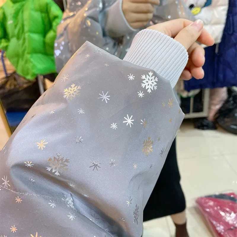Women's Down Parkas Winter womens T-shirt oversized reflective jacket warm womens jacket snowflake sequin Parka cotton padded jacket Y240824IE6N