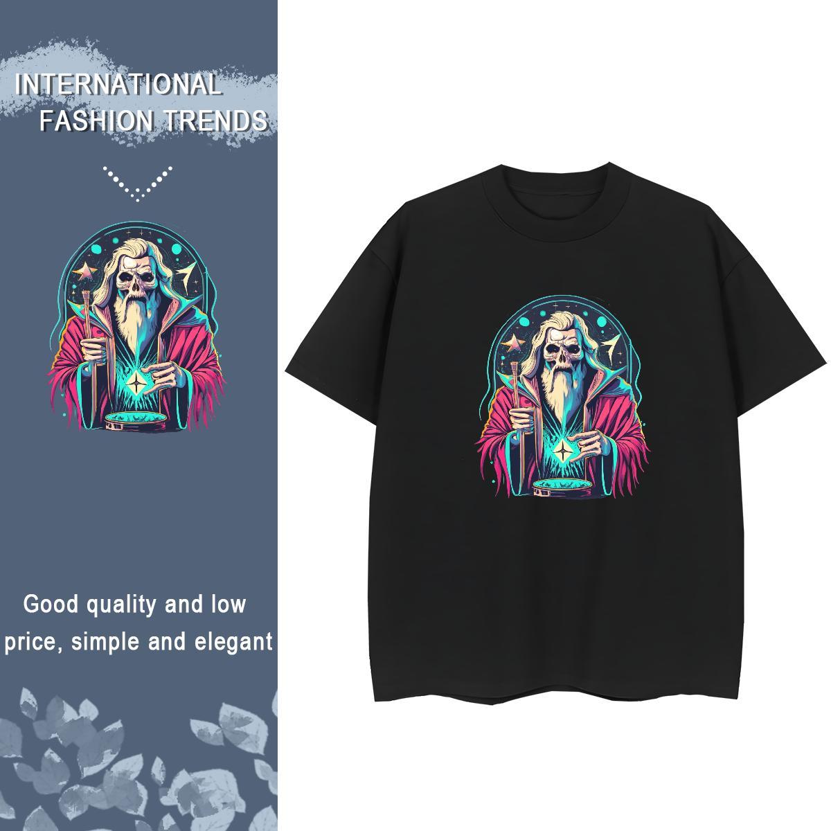 Fashion Casual Womens T Shirts 230g Cotton Comfortable Street Wear skull Women Tees Wholesale Oversized Tops Tees