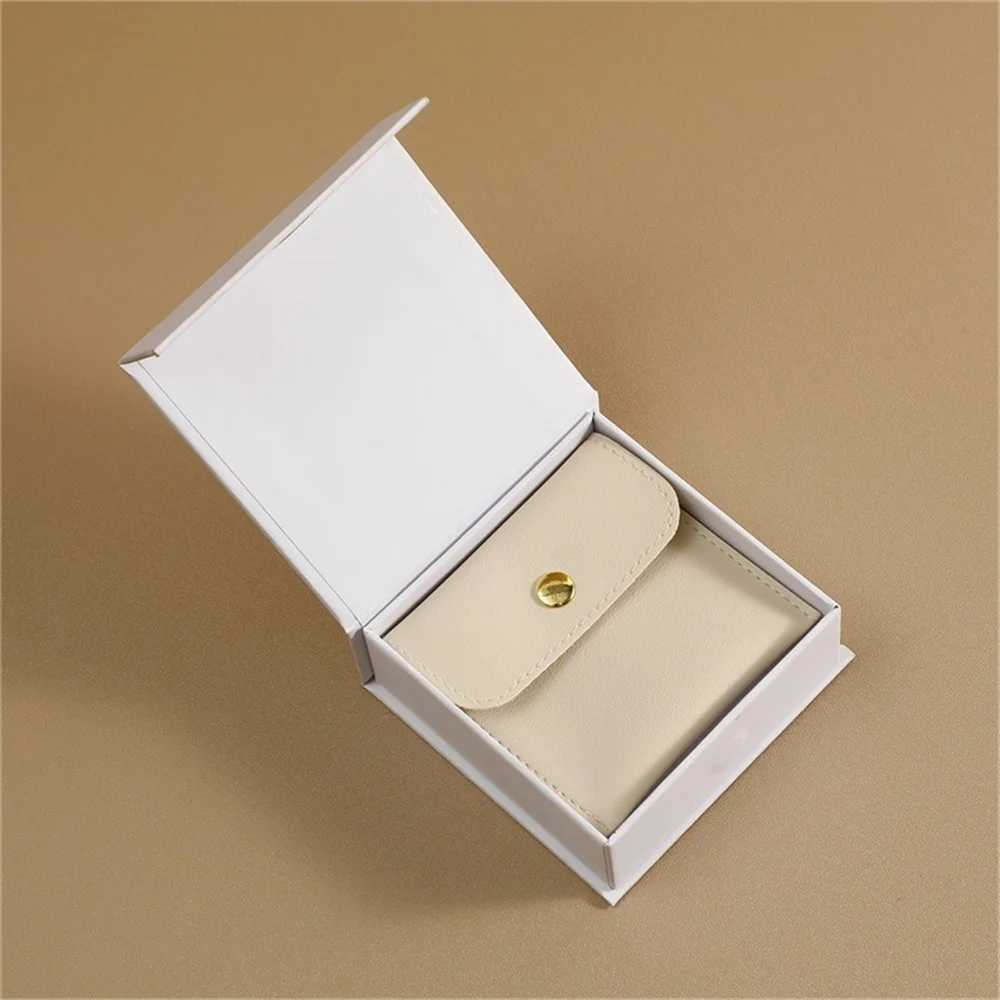 Flip paper bead treasure box PU Leahter packaging bag set necklace bracelet earring storage gift box high-end jewelry organizer W241019