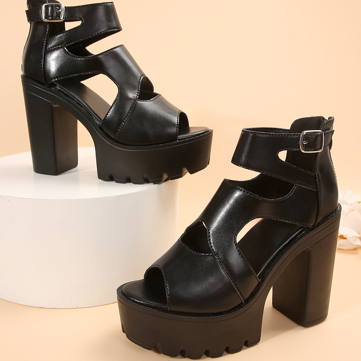 Women Fish Mouth Platform High Wedges Buckle Slope Female Peep Toe Woman Thick Heels Gladiator Sandals Ddmywed ddmythur