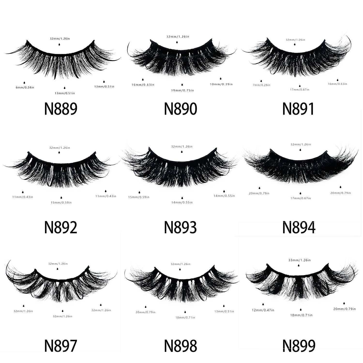 Faux Mink Wispy Mega Spiky Eye Lashes Extensions 13-20mm Thick Spike Strip False Eyelashes WholesaleXJ250116