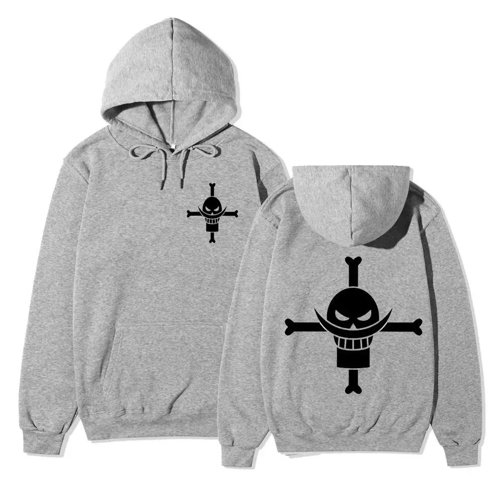 white beard Hoodie animation printed coat anime autumn and Winter Fleece mens 241010