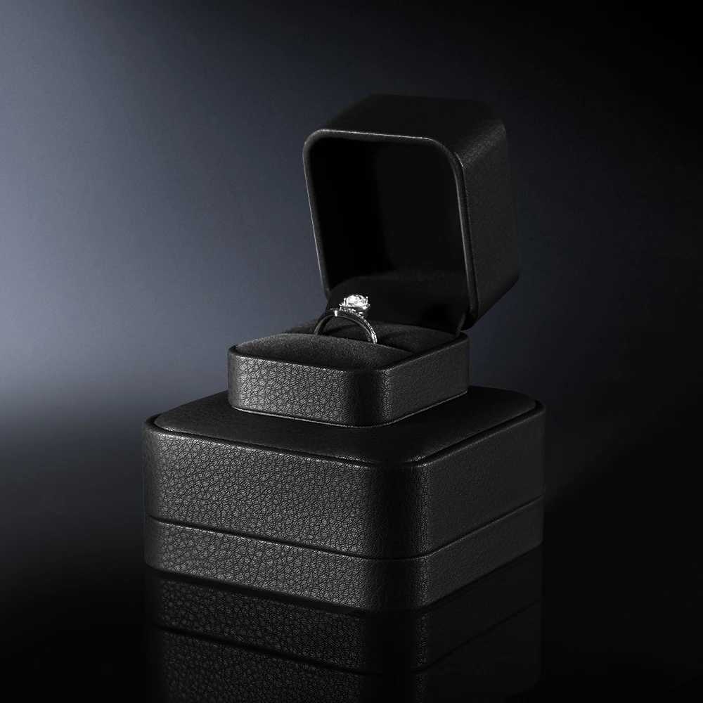YinBeiNi Wedding Ring Box Bracelet Earring Storage Box PU Leather Jewelry Display Organizer Gift Recommendation Box H005 W241019
