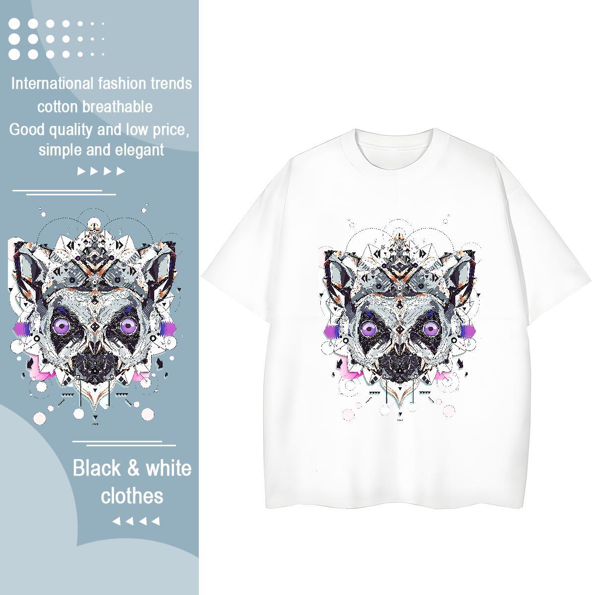 Brand T-Shirts for Women 230g Pure Cotton Crew Neck Breathable Beach eye of the devil Womens Tshirts Loose Black Oversized Tops Shirt