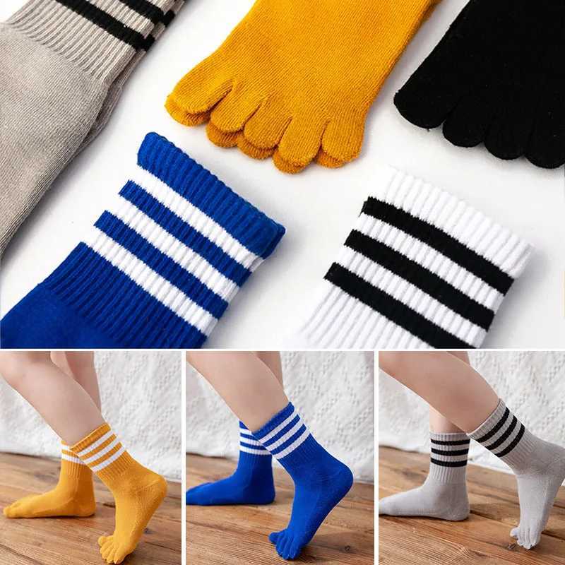 5 Pairs Childrens Autumn Winter Terry Socks with Toes Thick Cotton Breathable Sweat-absorbing Kids Indoor Floor Warm SocksXJ241019