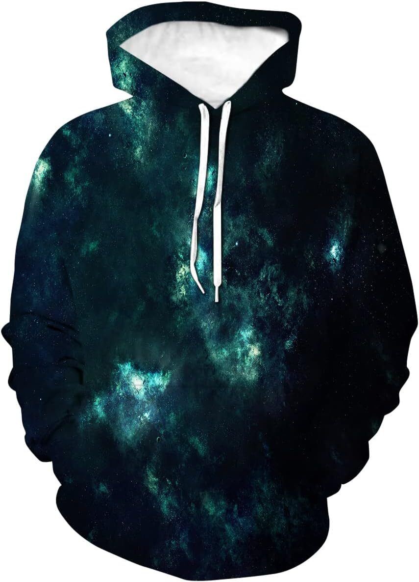 Hoodie for Mens Womens Mens Night Galaxy Novelty Funny Art Sweatshirt Hoodie Graphic Hoodies sweatshirt Pullover Long Sleeve breathable