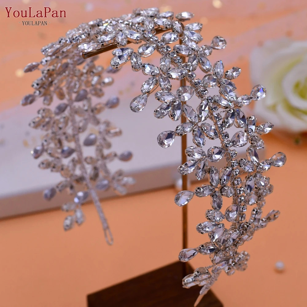 YouLaPan Luxury Bridal Headband Wedding Hair Diamond Wedding Hair Accessories Bridal Hair Tiaras and Crown HP404 241018