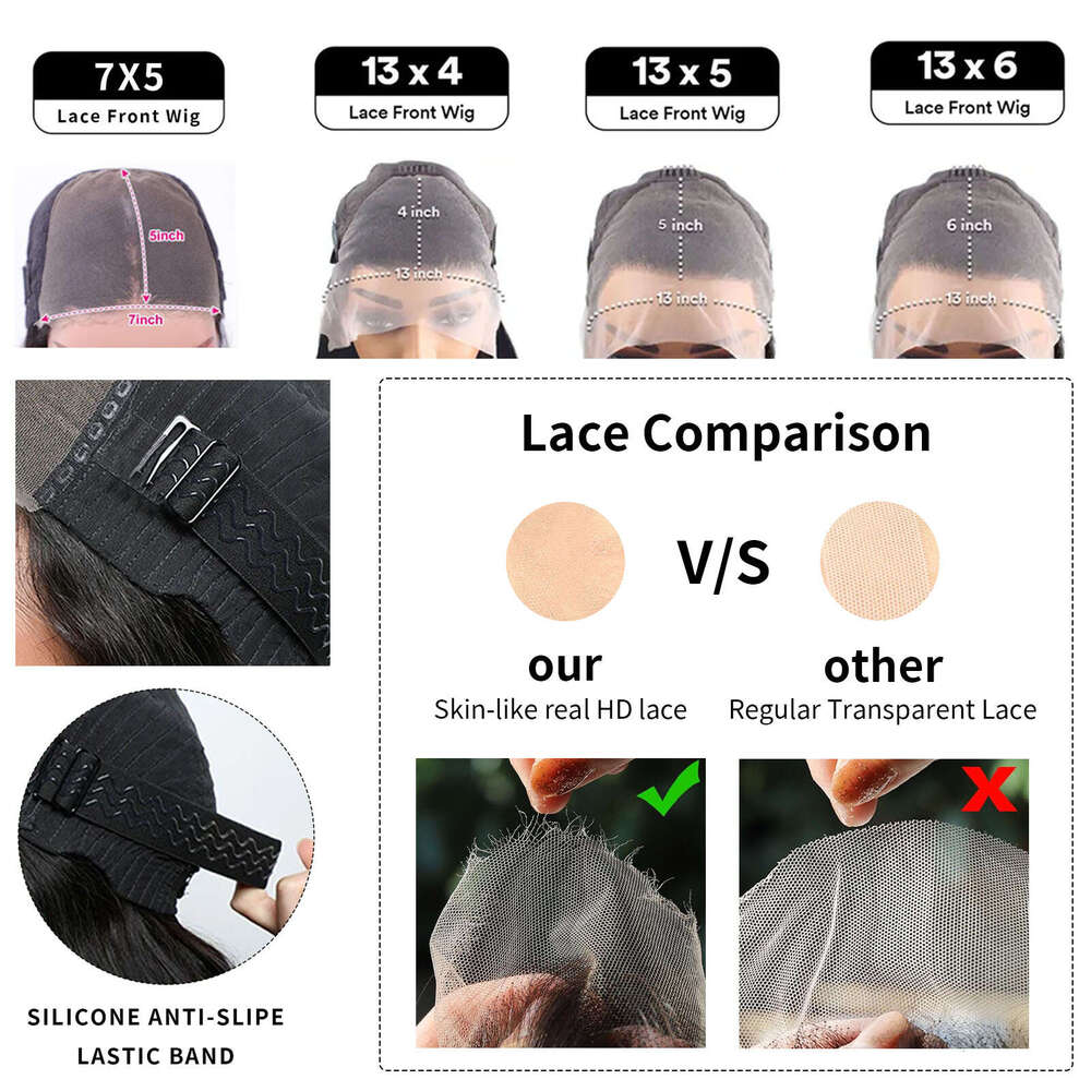 Inch x Density Transparent HD Lace Frontal Body Wave Wigs Human Hair Remy Front Wig For Black Women