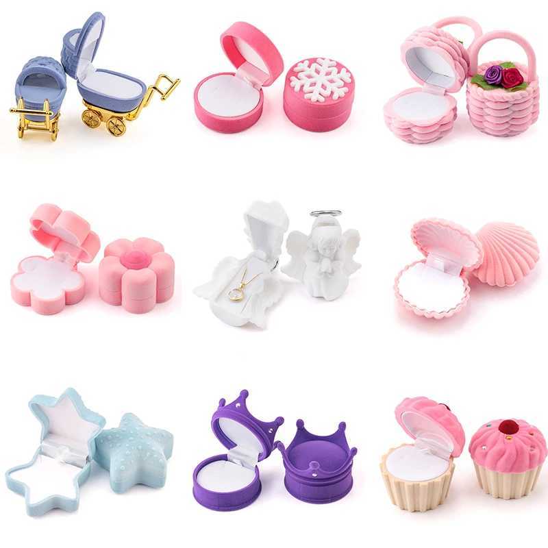 1 Cute Velvet Bead Box Container Earrings Ring Box Necklace Bracelet Display Gift Box Bracket 16 Styles W241019
