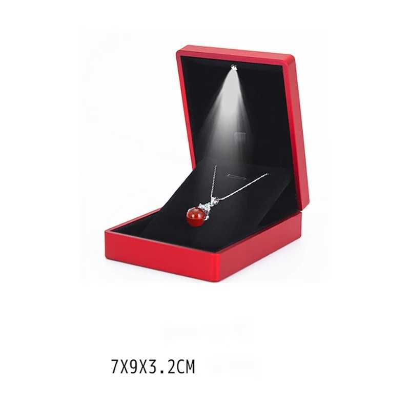 High end luxury heart-shaped LED wedding ring box with display screen storage jewelry decoration box ring pendant bag birthday W241019