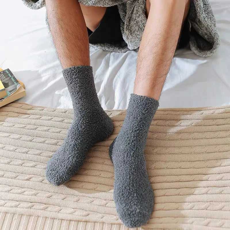 Males Thermal Coral Fleece Socks Winter Super Thick High Quality Home Floor Warm Snow Boot Socks for Men Cotton Plush Cold SockXJ241019
