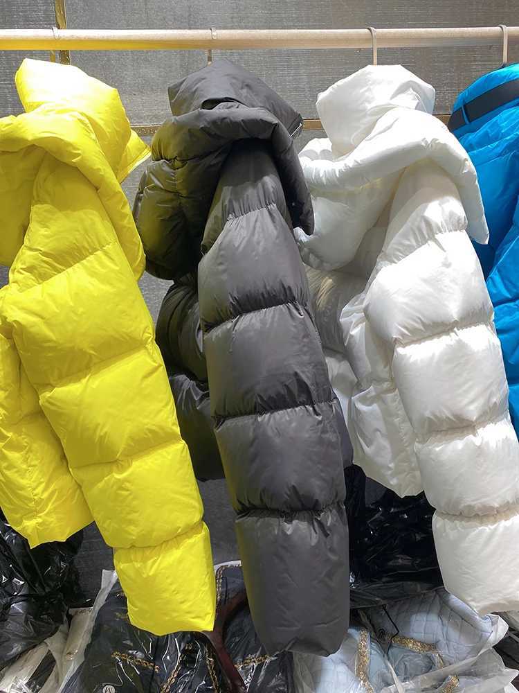 Thicken Down Jacket Women Winter Short White Duck Down Coat Hooded Parka White Black Yellow Khaki Loose Warm Coat 2023X241019