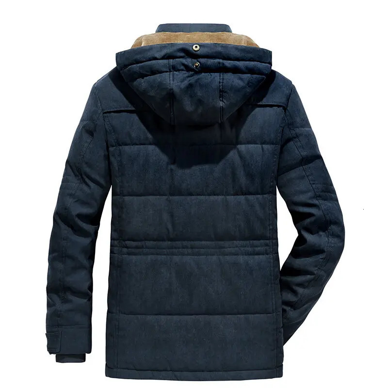 mens casual velvet thick warm jacket waterproof wool hooded mens outdoor jacket mens Coats hat windproof Parka mens 241007