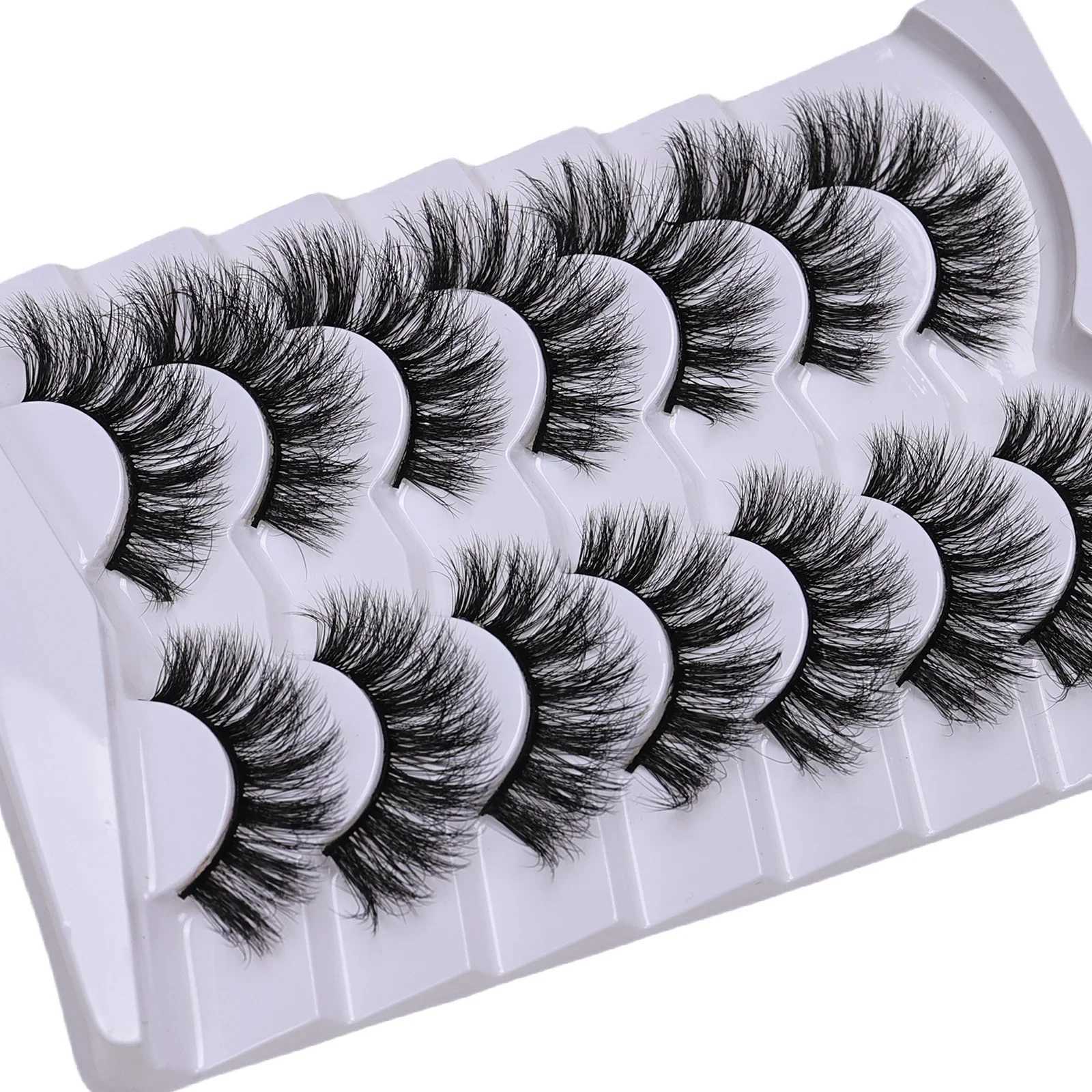 7 Pairs Messy False Eyelashes Fluffy Thick Lashes 3D Curl Dramatic Long Messy Fake Fluffy lashes extension MakeupXJ241019