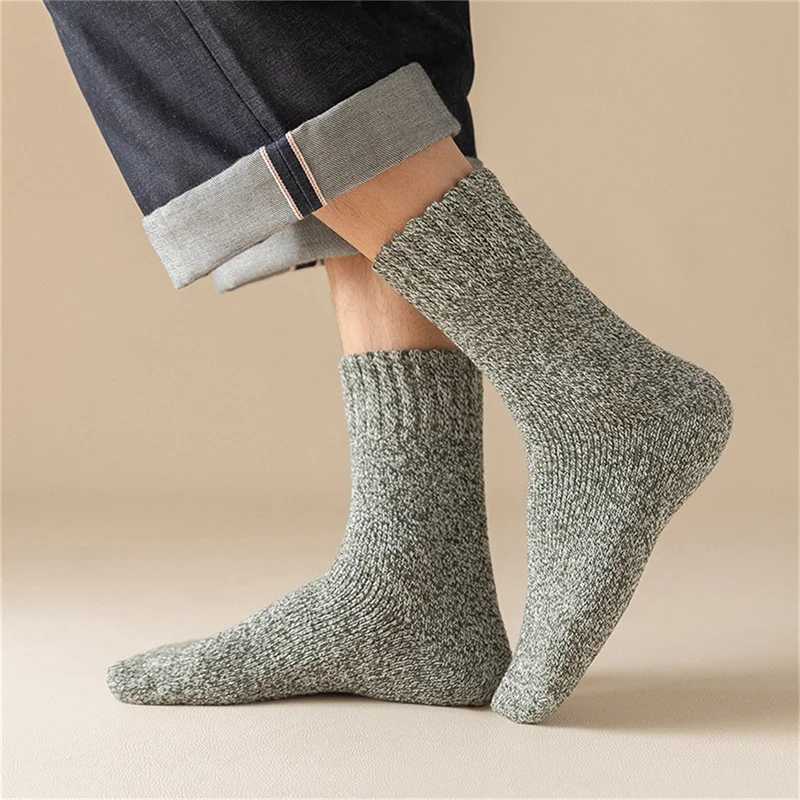 1 Pair Of Padded Thickened Winter Terry Socks Mens Super Thick Warm Winter Towel Socks Cold Snow SocksXJ241019