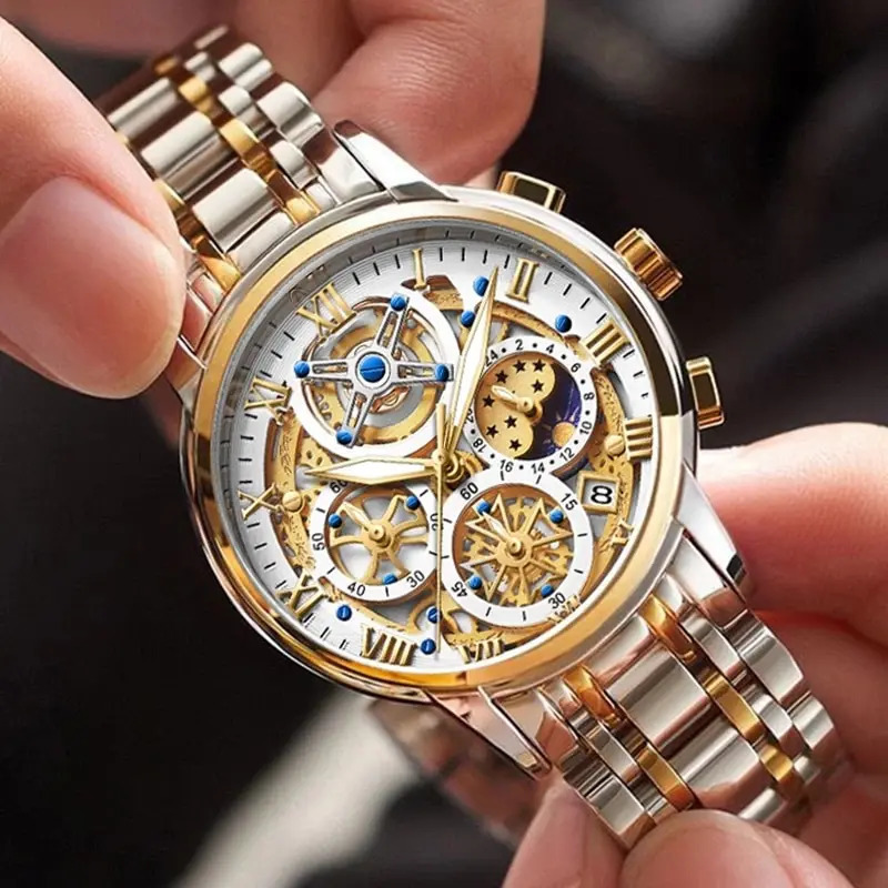 LIGE Mens Watch Sports Quartz Waterproof Timing Military Hollow Relogio Masculino 241009
