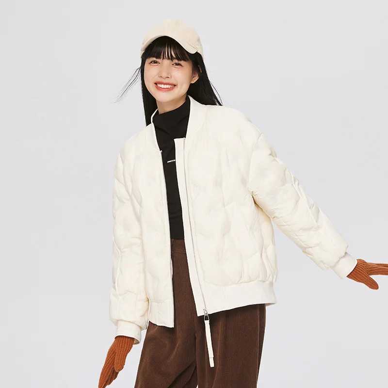 Semir Down Jacket Women Mid-Length Design Baseball Collar Loose 2022 Winter New Coat Retro FashionX241019