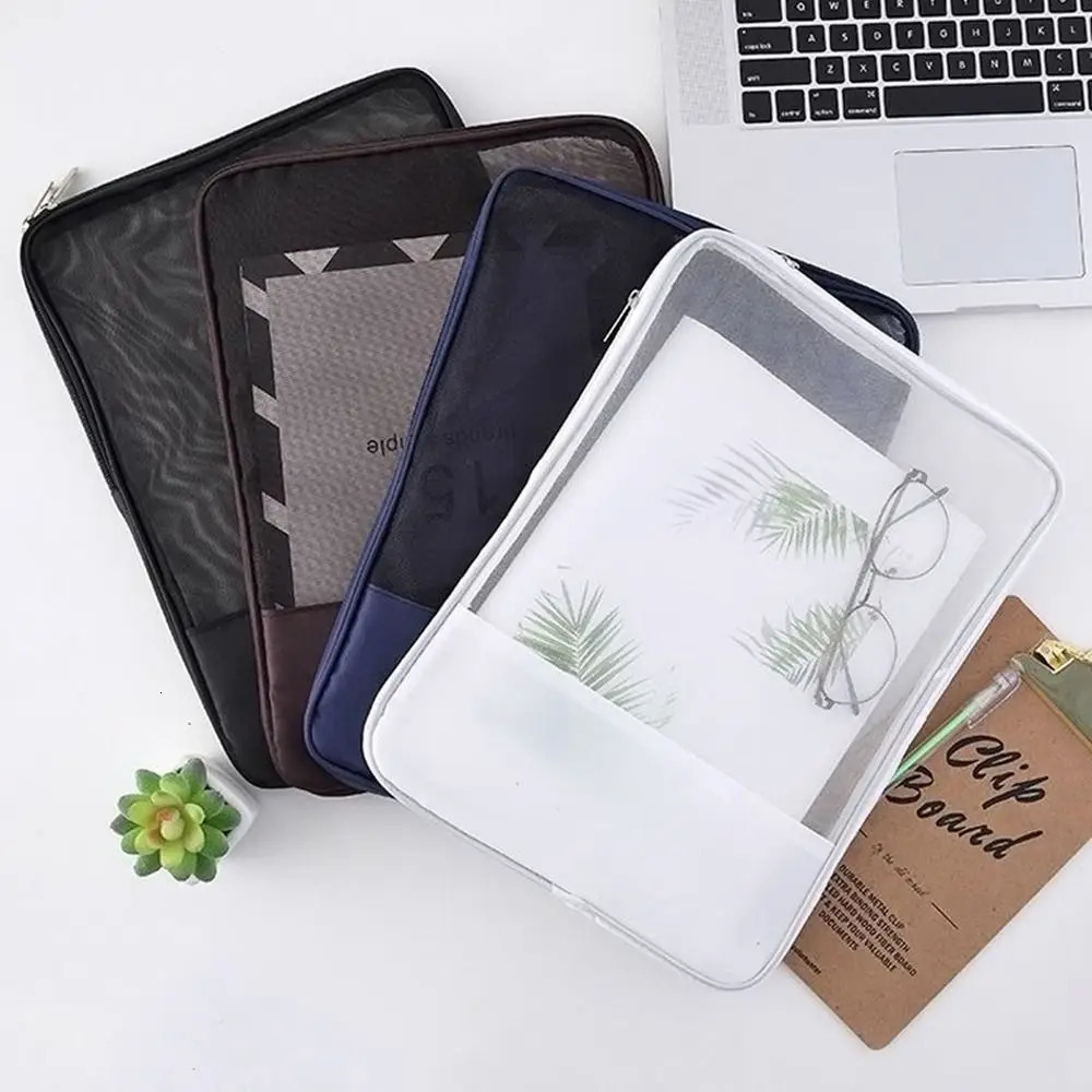 Transparent School Storage Wallet Paper Folder Briefcases Grid File Bag Expanding Document Organiser A4 241019 zhanyishengli