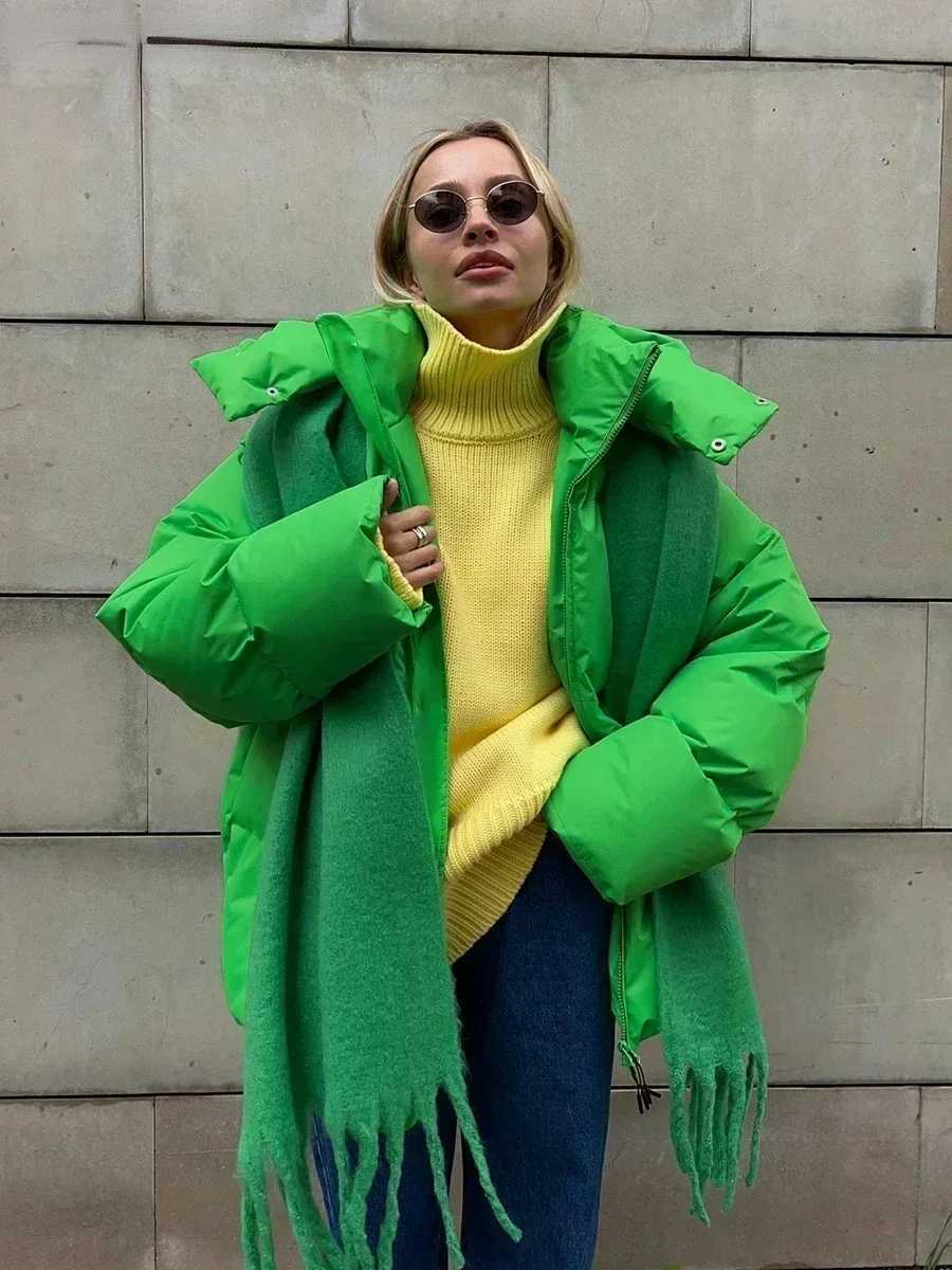 Women's Down Parkas Wolfl Quilted Jacket Womens Winter Fashion Parkas Jacket Retro Bread Jacket Womens Warm Cotton Puff Jacket Y241019A9QE
