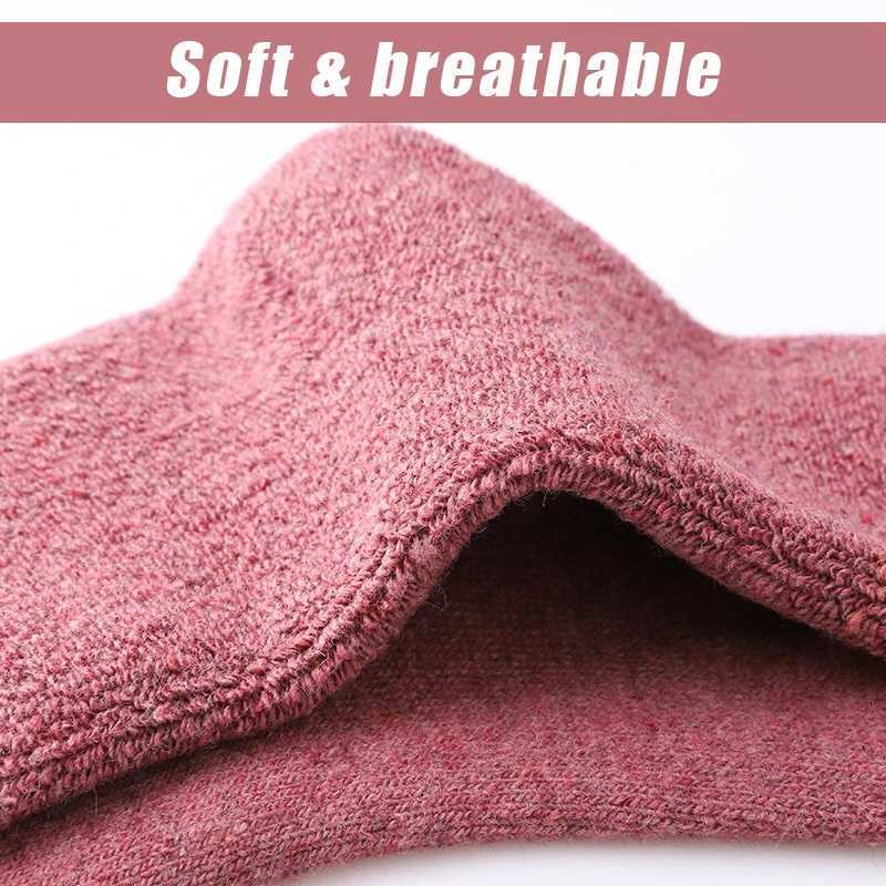6 Pairs Wool Winter Socks Super Thicker Solid Sock Male Mens Socks Merino Plush Womens Soft Middle Tube Home Thermal SocksXJ241019