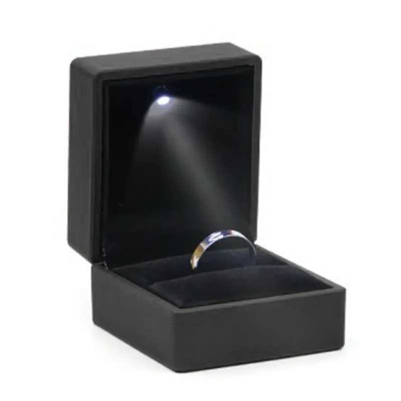 Deluxe Bracelet Box Square Wedding Ring Used for Case Jewelry Gift Box with LED Light Used for Proposed Engagement Wedding W241019