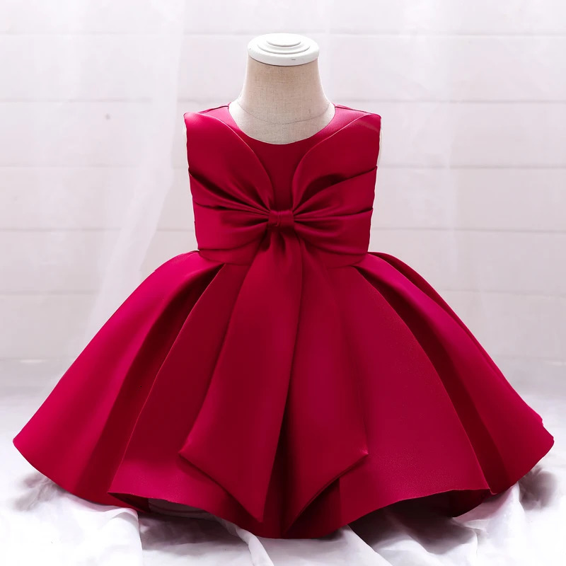 Summer Elegant 1st Birthday Dress for Baby Girl Clothing Baptism Bow Princess Dress Party Dress for Girls Vestido 241019