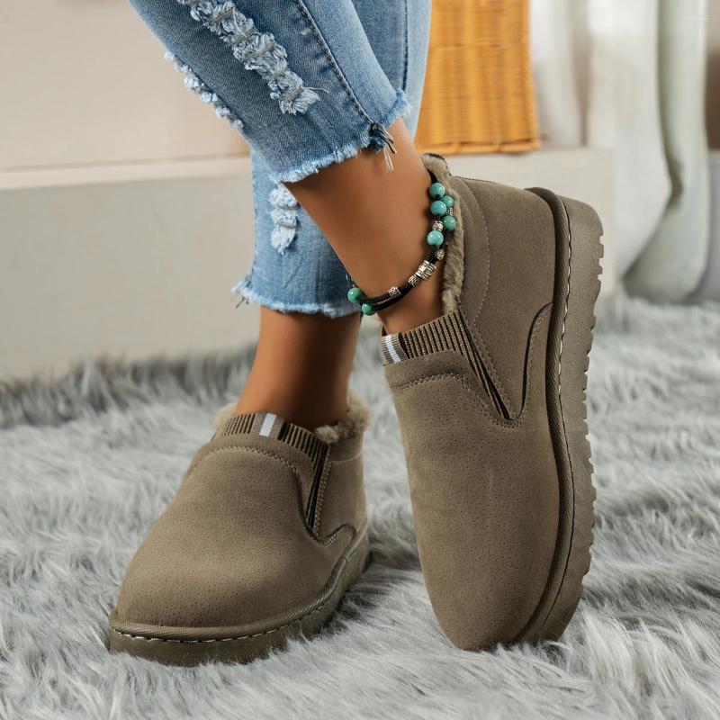 Boots Women Winter Thick Sole Ankle Outdoor Elevated Comfort Warm Walking Cotton Shoes Fashion Snow zhanyishengli