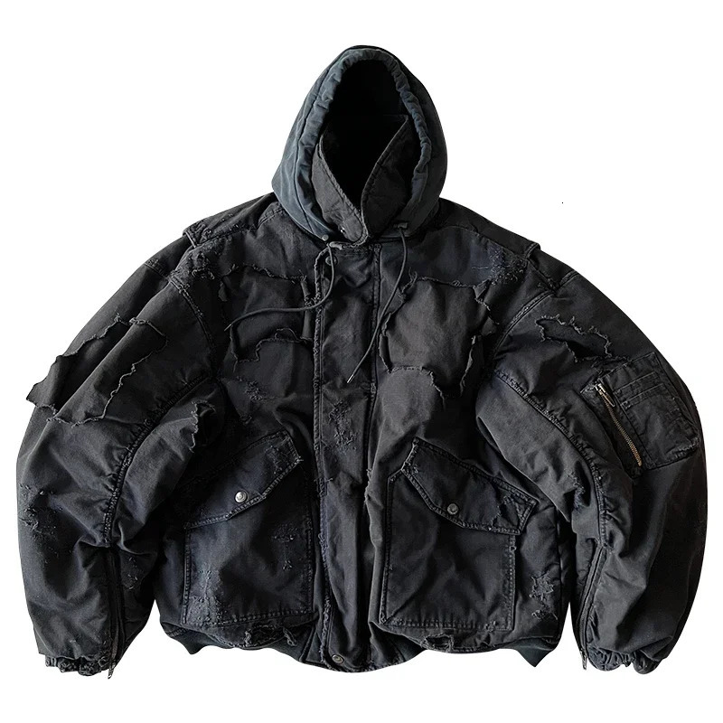 NIGO Mens Autumn And Winter Black Washed Zippered Hoodie Hooded Jacket Cotton Ngvp #nigo8613 241019