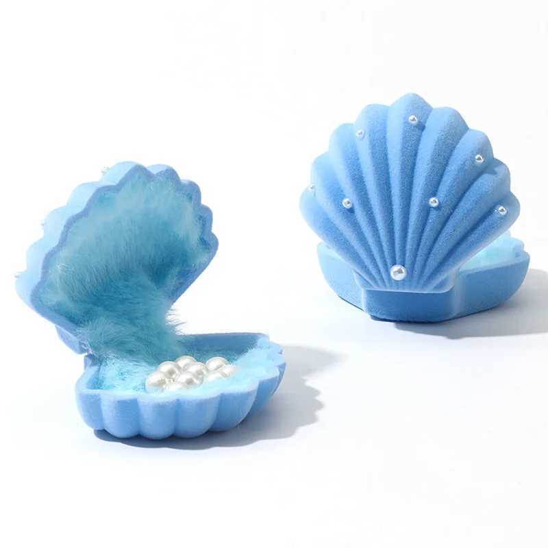 Spot Velvet Shell jewelry box earring necklace box Korean version pearl jewelry box W241019