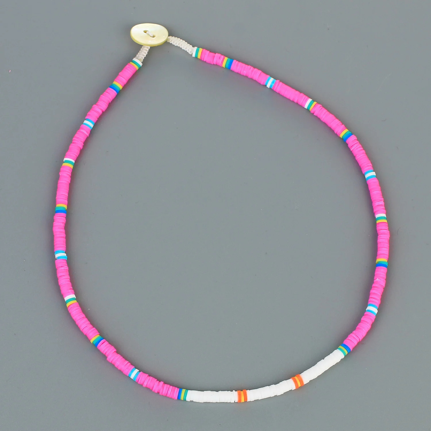 KELITCH Womens Necklace Color Heishi Beads Handmade Polymer Clay Necklace Boho Beach Fashion Jewelry Wholesale 241018