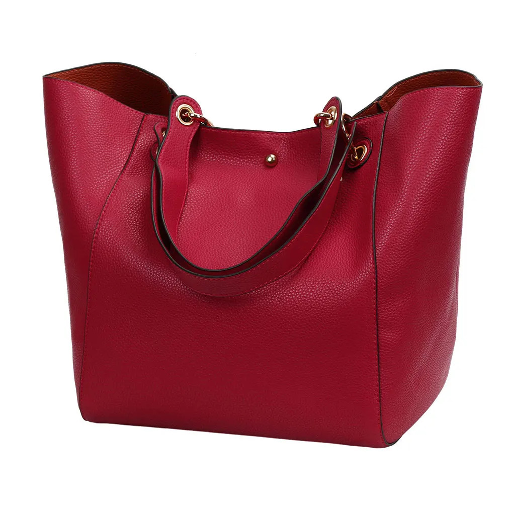 2PCS PU Leather Large Capacity Handbag Classic Womens Handbag with Coin Wallet Top Handle Shoulder Bag 241018