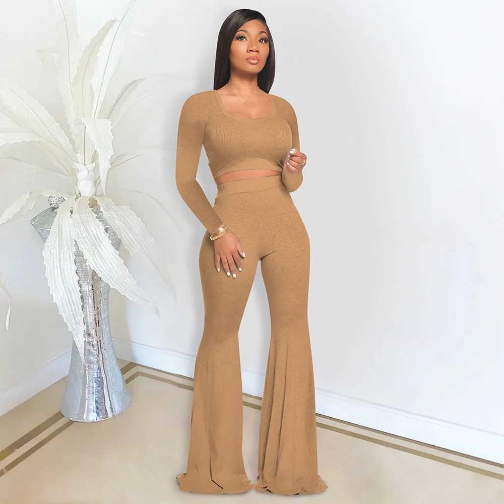 Women's Two Piece Pants two piece set women outfits fall outfits women 2 piece set pants sets long slve fall clothes for woman 2022 wholesale Y24