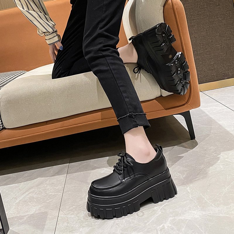 Inner height increased loafers for women, spring 2024 new item, sponge sole, lightweight, small, thick sole, British style small leather shoes