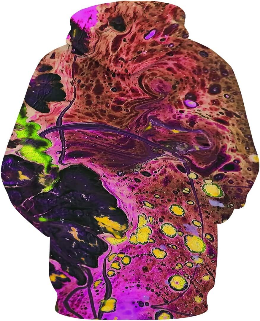 Hoodie for Mens Womens Unisex Psychedelic Pot Leaf Sweatshirt Novelty Print Tie Dye Fluid Hoodie Graphic Hoodies sweatshirt Pullover Long Sleeve