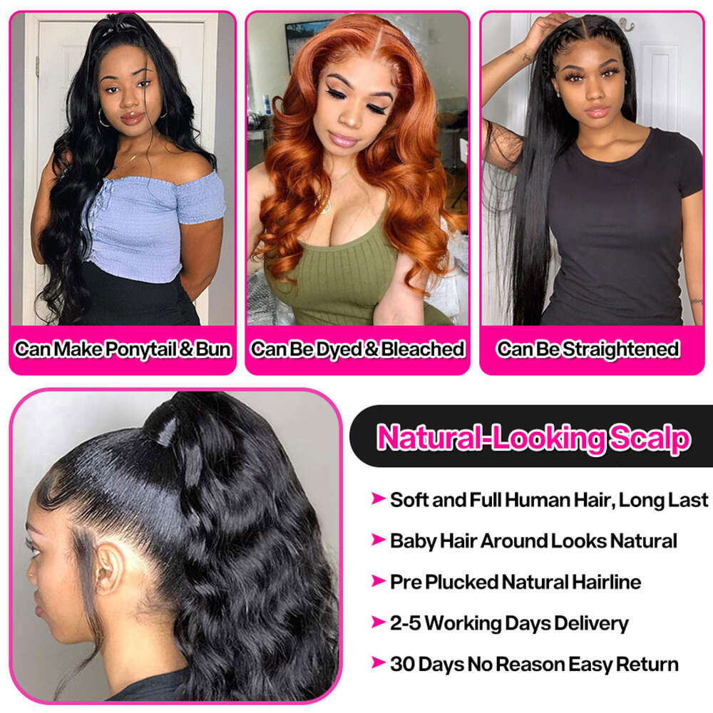 30 32 Inch Body Wave Front 13x4 13X6 HD 5X5 6X4 Glueless 360 Human Hair Lace Frontal Wig