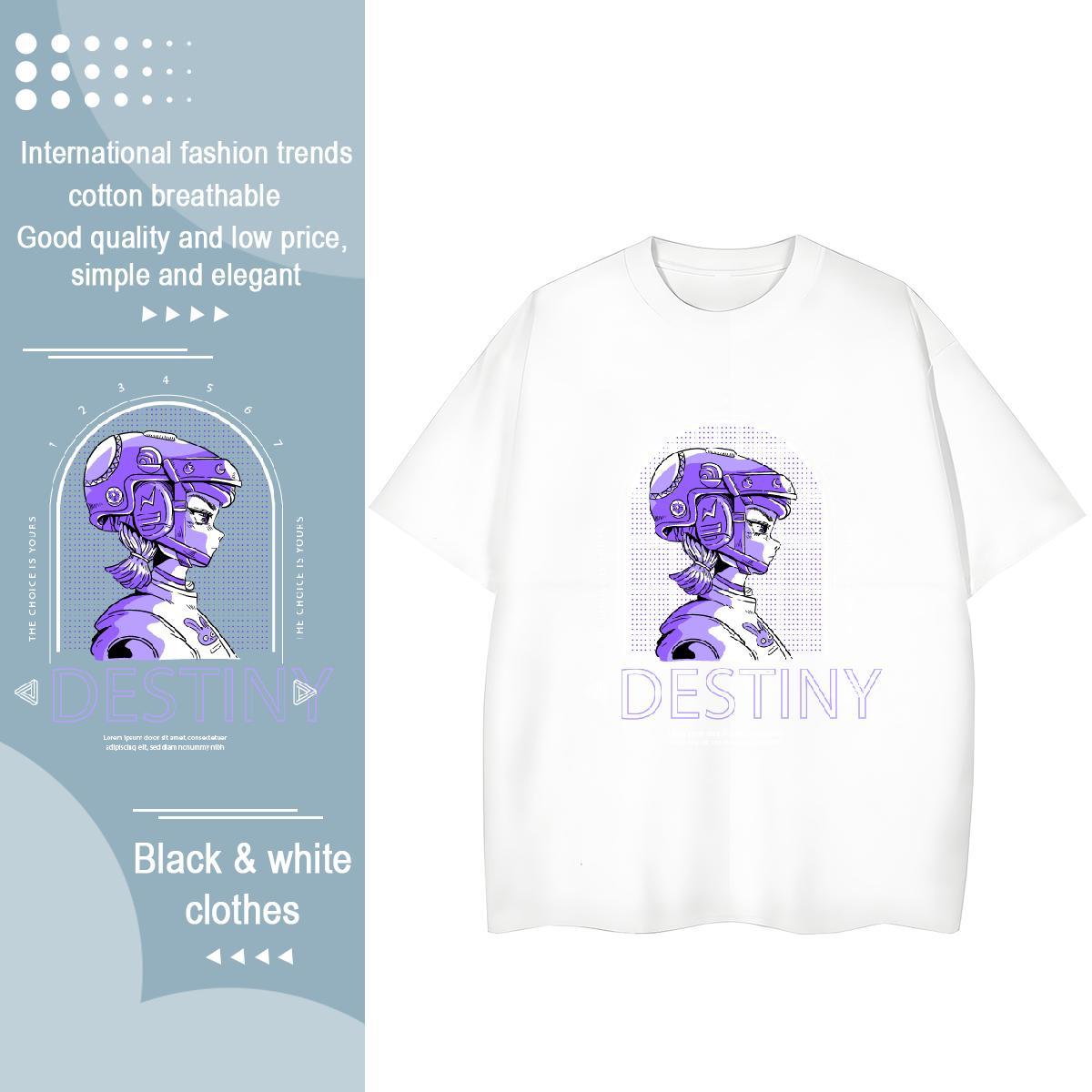 Stylist T-Shirts 230g Pure Cotton Short sleeve Soft Daily Wear portrait Unisex Tshirts Designer Floral Print Tees