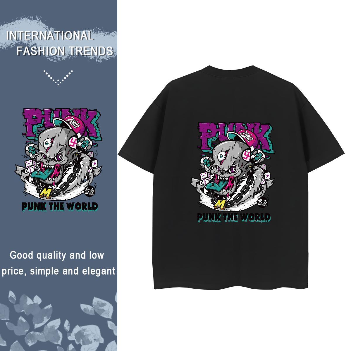 2024 Designer T-Shirts 100% Cotton 230g O Neck Short Sleeves Daily Outfit skull Unisex Tshirts Loose DIY Logo Top Tees