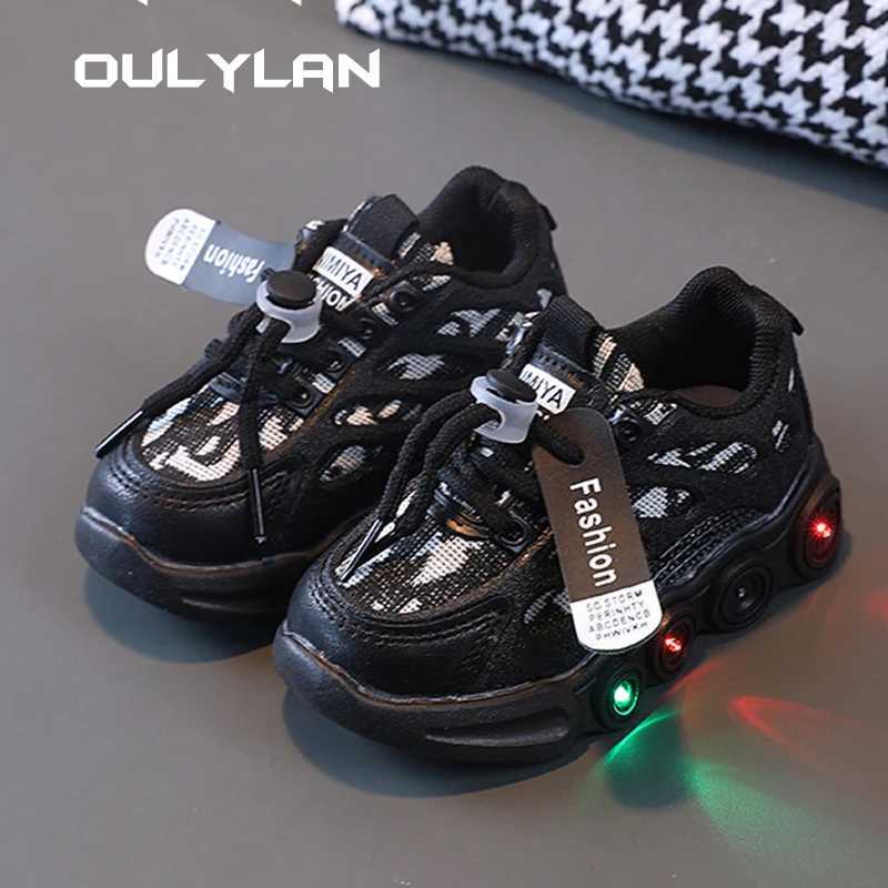Athletic Outdoor Oulai Lan Fashion LED Shoes Sports Shoes Childrens Breathable Mesh Casual Shoes Boys and Girls Lightweight Shoes Outdoor Running Shoe