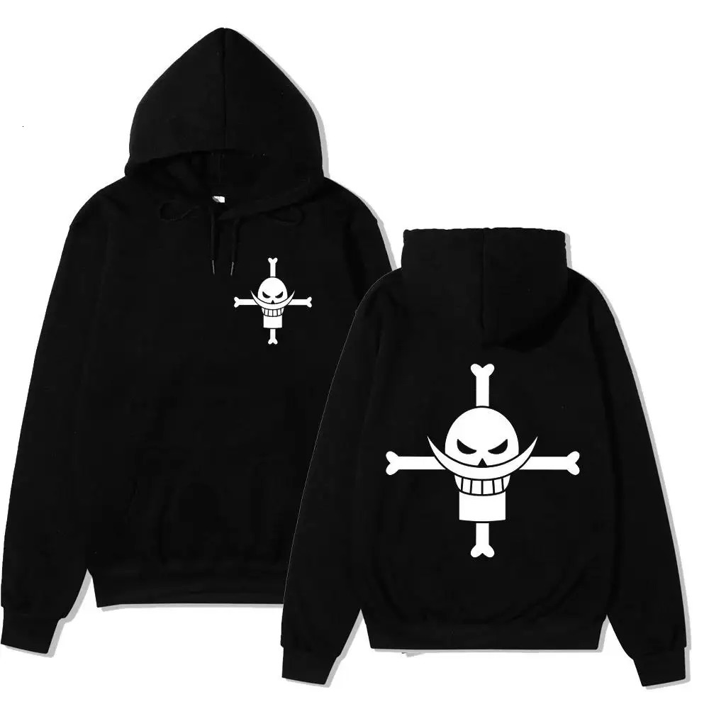 white beard Hoodie animation printed coat anime autumn and Winter Fleece mens 241010