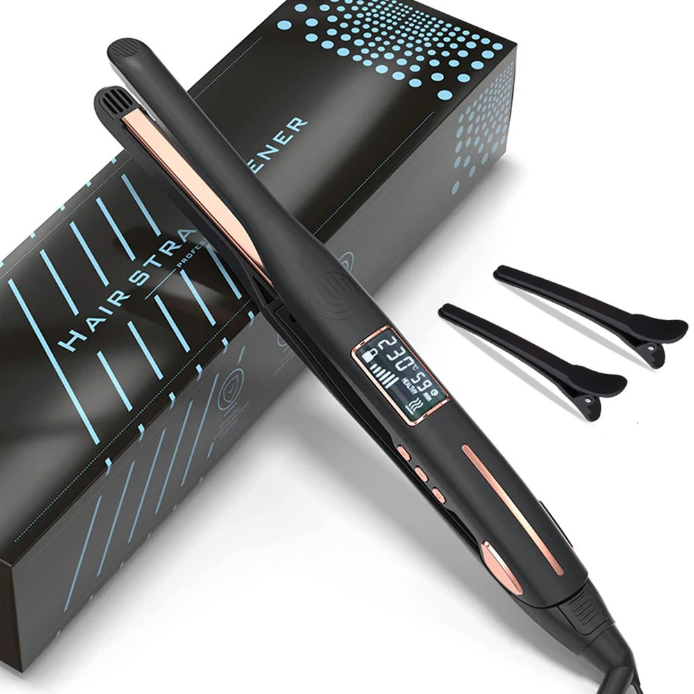 Mini hair straightener curling iron sheet pencil flat iron for short hair beard elf cutting salon styling tool 100-240V 241018