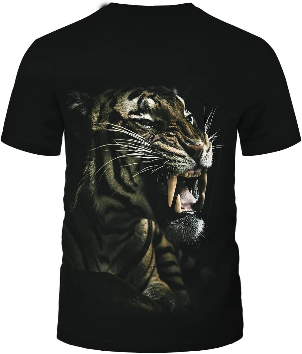 Mens T shirt Men's Tiger Roar Cool Shirt Animal Lover Gift T-Shirt tee Casual tops summer clothes Fashionable and breathable